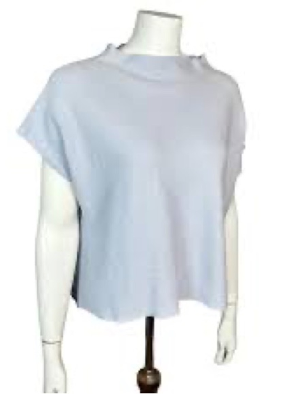 Eileen Fisher Petite Light Gray Knit Top